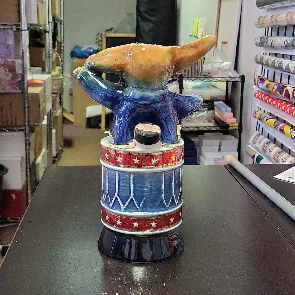 Democrat Donkey decanter vintage beam whiskey empty bottle